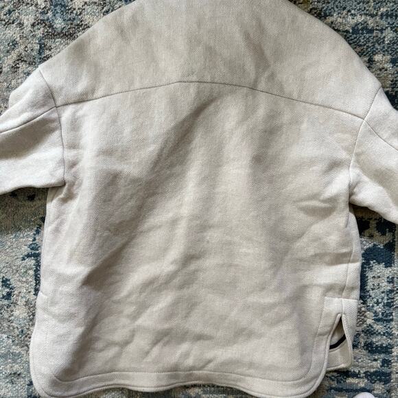 Zara Oversized Manteco Wool Blend Overshirt Shacket In Stone - Picture 9 of 9